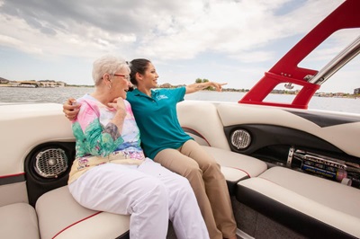 client caregiver on a boat