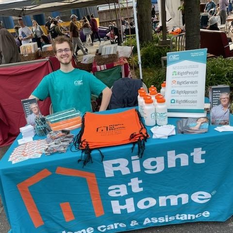 Right at Home booth at Ravenswood Farmers Market