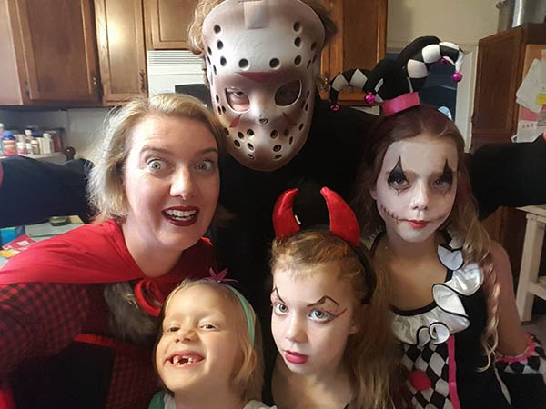 Heather Lantry and Family in Halloween Costumes