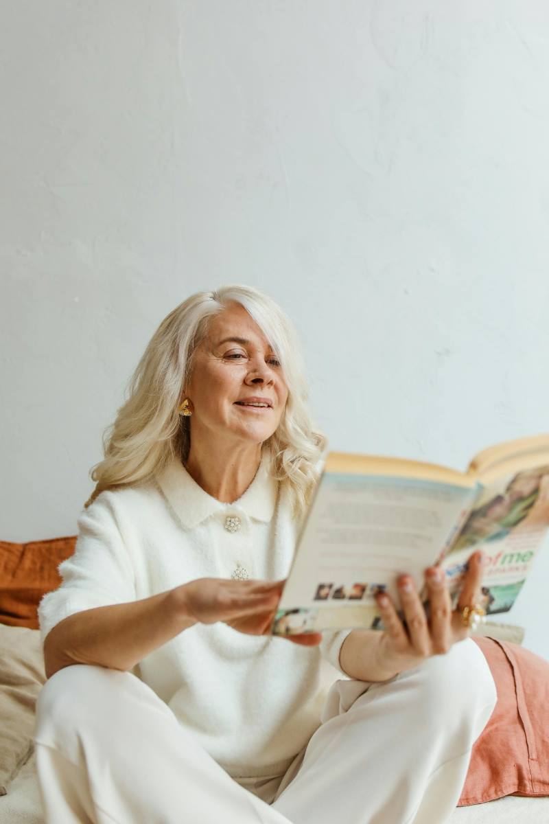 Woman reading a book