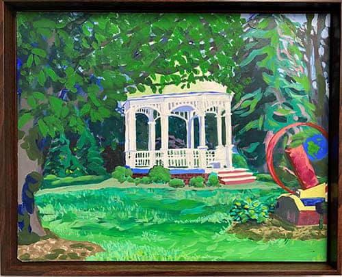 Painting of the gazebo in Chatham, NJ painted by Jackie Major