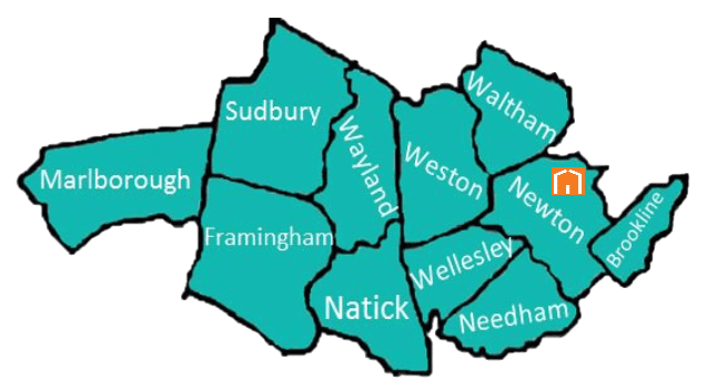 The territory that Right at Home Boston Metro West serves: Marlborough, Sudbury, Framingham, Natick, Wayland, Weston, Wesley, Waltham, Needham, Newton, Brookline, MA, Massachusetts