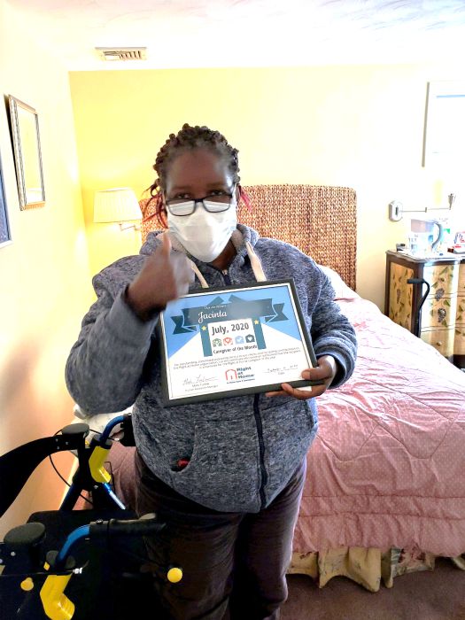 Jacinta M., Right at Home Boston Metro West Caregiver of the Month July 2020