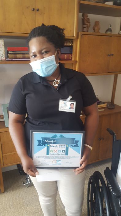 Sharifah N - Right at Home Boston Metro West Caregiver of the Month March 2020