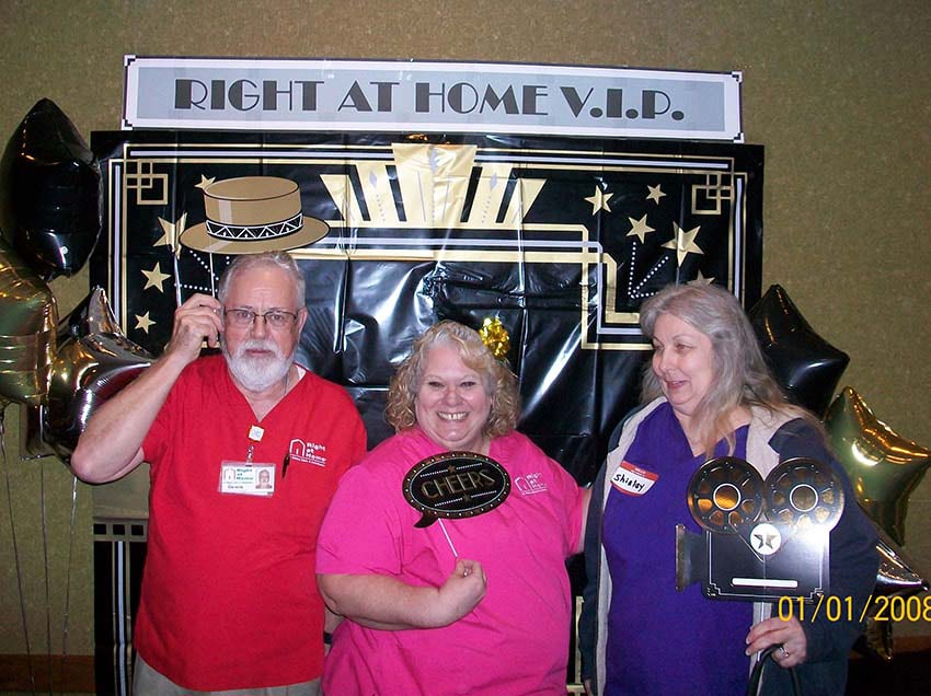 caregivers at photo booth