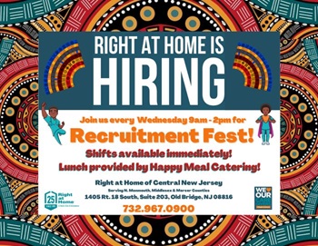 Recruitment fest flyer inviting job seekers to join us every wednesday from 9am-2pm to join our team and enjoy a lunch provided by happy meal catering