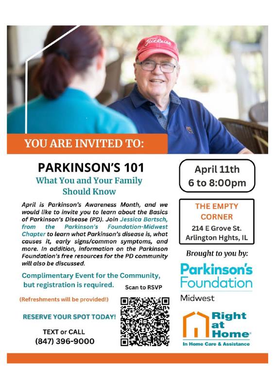 Parkinson's 101 Event Flyer