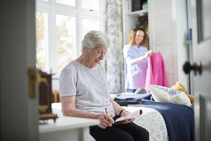 caregiver with a client