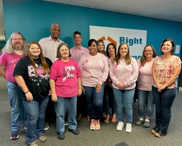 The Charleston admin staff wearing pink for breast cancer awareness