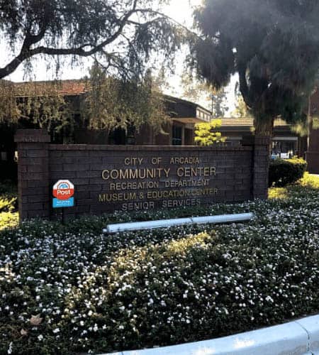 Arcadia Community Center sign 