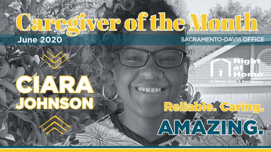 Ciara Johnson June Caregiver of the Month graphic