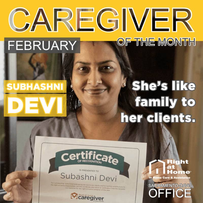 Graphic for February Caregiver of the Month