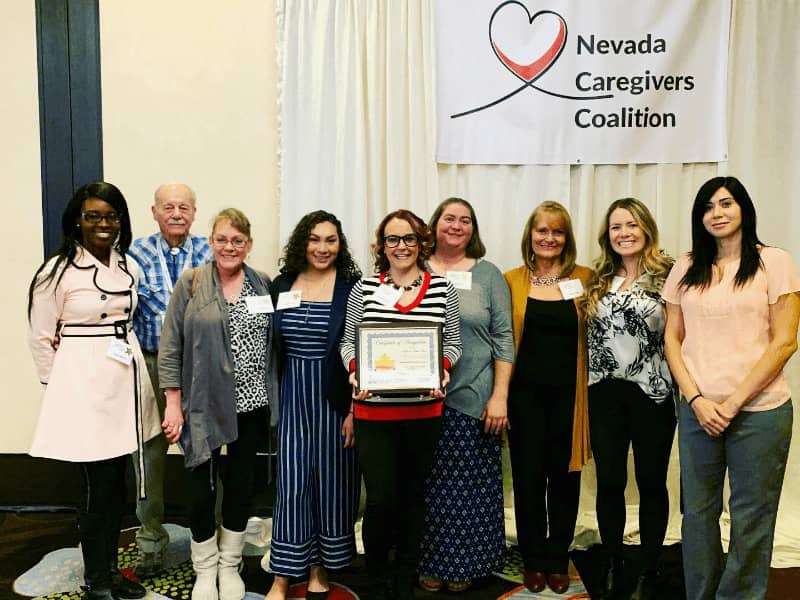 Group photo for Outstanding Business Award by NV Caregiver Coalition