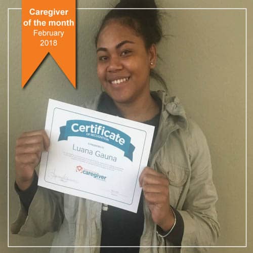 Caregiver of the Month February 2018