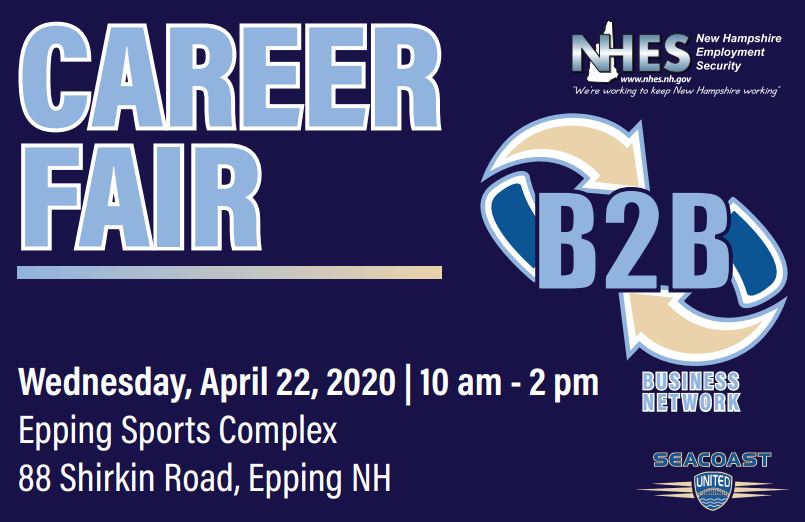 career fair for NHES on Wednesday, April 22nd, 2020 from 10am-2pm, Epping Sports Complex