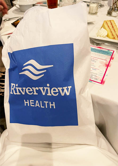 Riverview Health Attendee Bag for the 'Women of Vision Luncheon'.