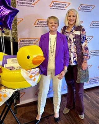 Pam Reeves and Joy Wilson at Alzheimer’s event