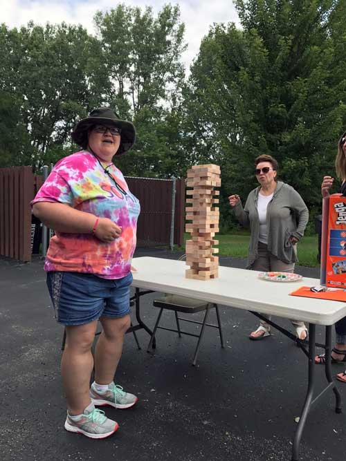 Caregiver Playing Jenga