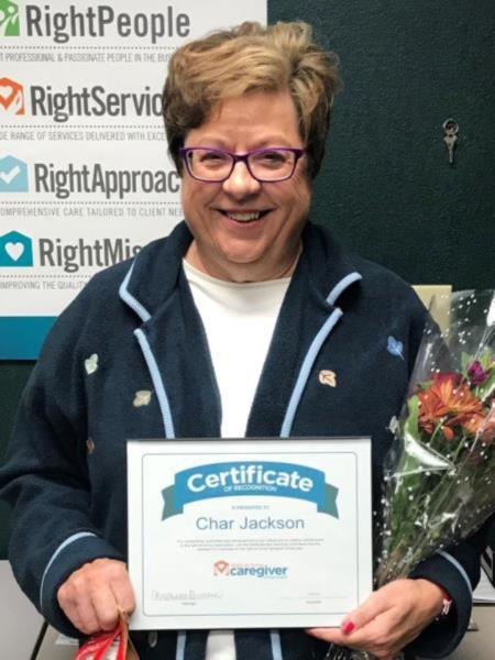 Right at Home Caregiver of the month October 2017 Char Jackson