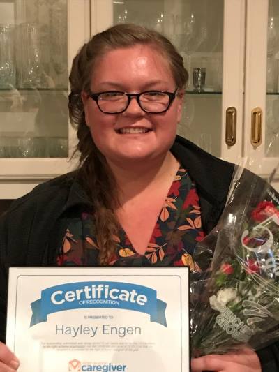 Right at Home Menomonee Falls Caregiver of the Month Hayley Engen