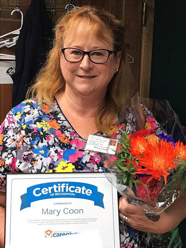 August Caregiver of the Month Mary Coon