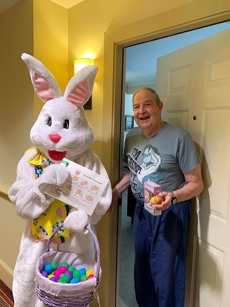 easter bunny and man