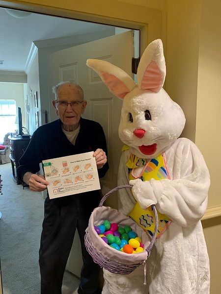 easter bunny and man