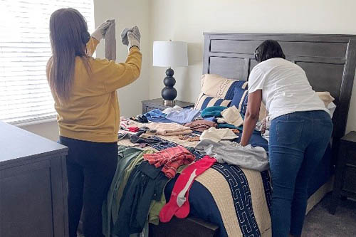 Right at Home Caregiver Development at Hefner Mansions and SW Mansions Trainees Doing Bedroom Tasks