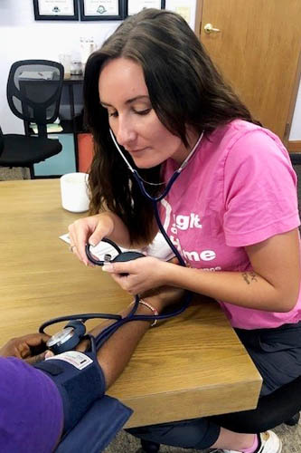 Female Caregiver Training on Taking Blood Pressure Readings