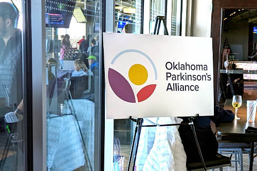 Lobby Sign for the Oklahoma Parkinson's Alliance Top Golf Fundraiser Event