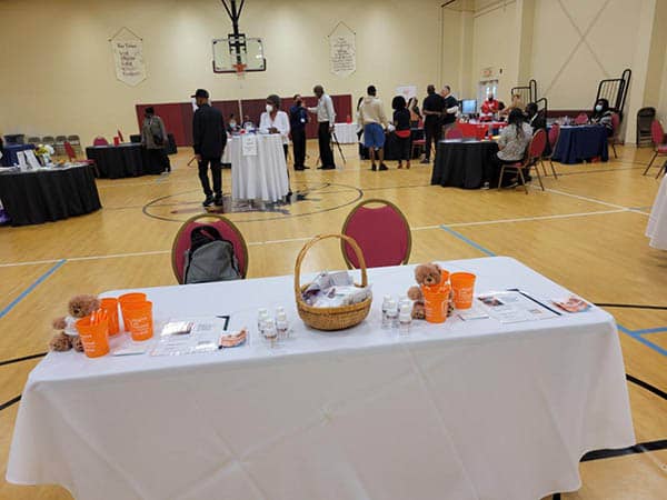 table at a careerfair