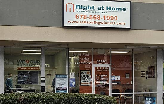 Right at Home Snellville office storefront
