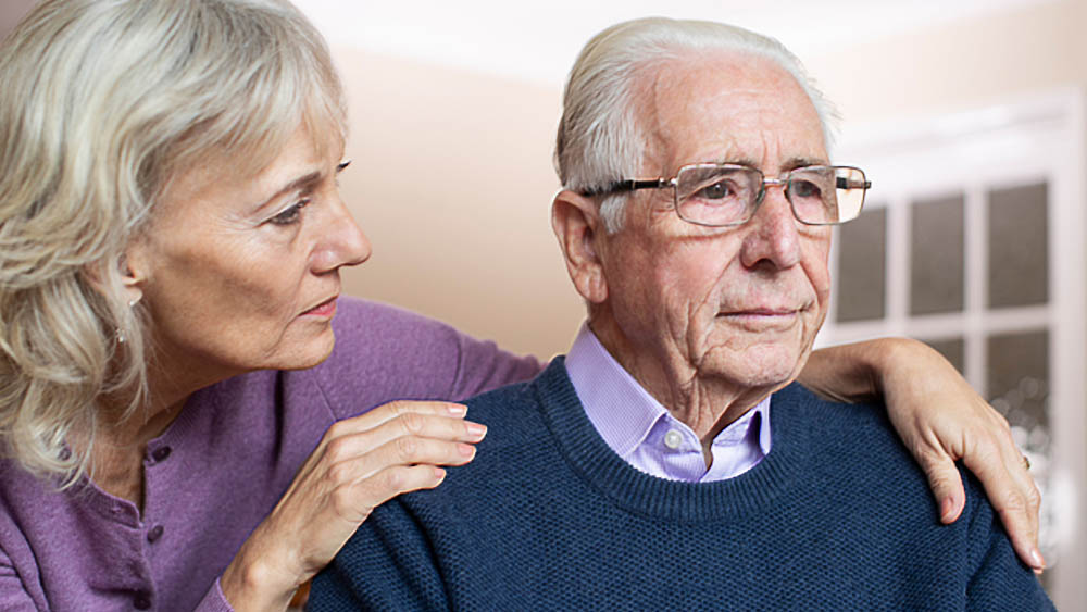 Senior Wife Expressing Concern Over Her Senior Husband's Alzheimer's