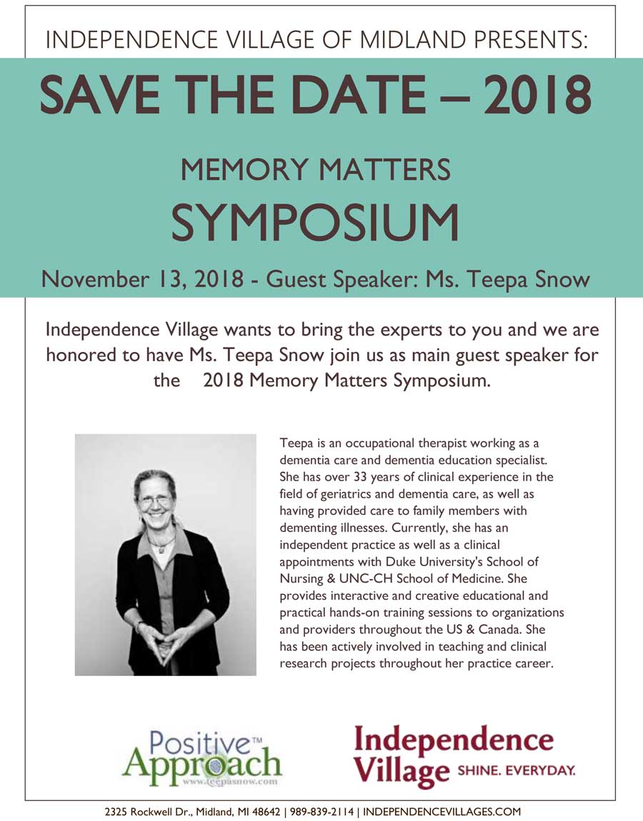 Memory Matters Symposium with guest speaker Teepa Snow