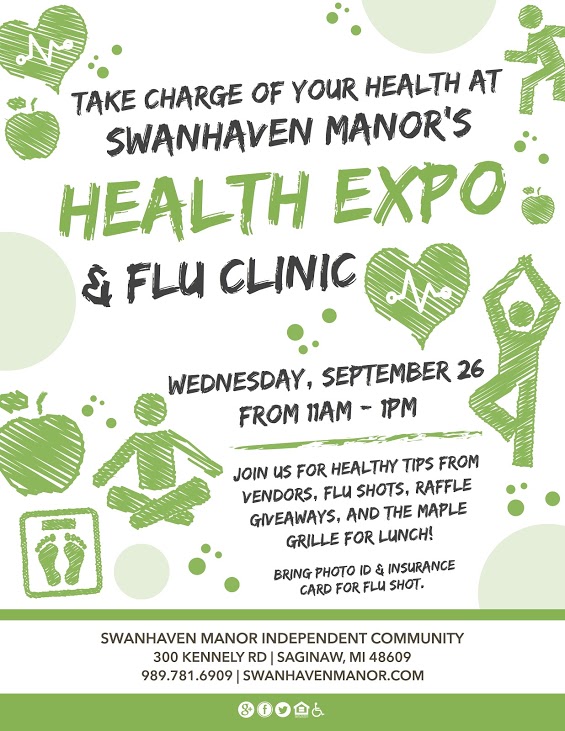 Swanhaven Manor Health Expo and Flu Clinic Flyer