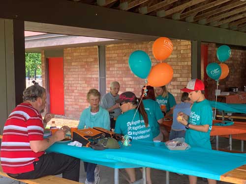 Caregivers at picnic