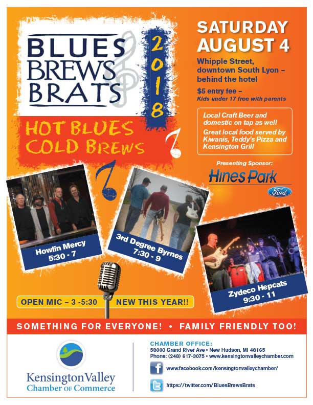 Blues Brews and Brats 2018 Flyer