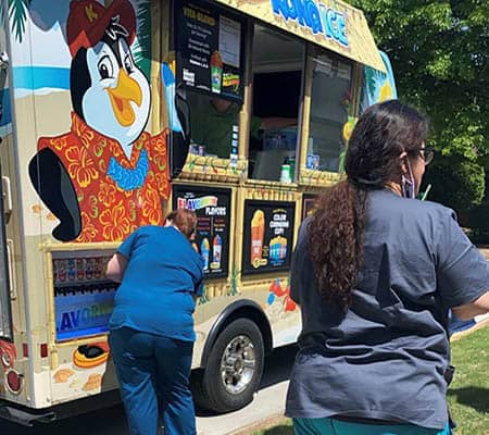 kona icee truck serving employees