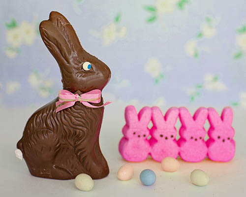 Chocolate Easter Bunny with Peeps