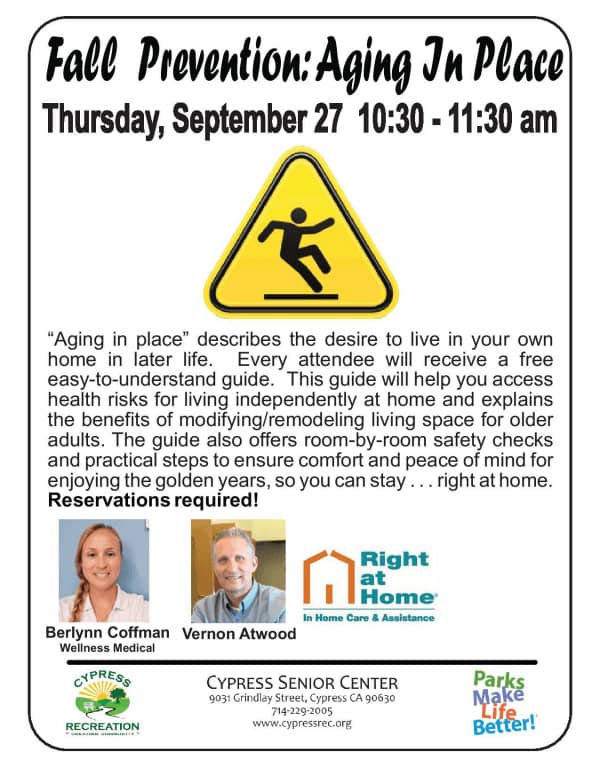 Fall Prevention presentation at Cypress Senior Center