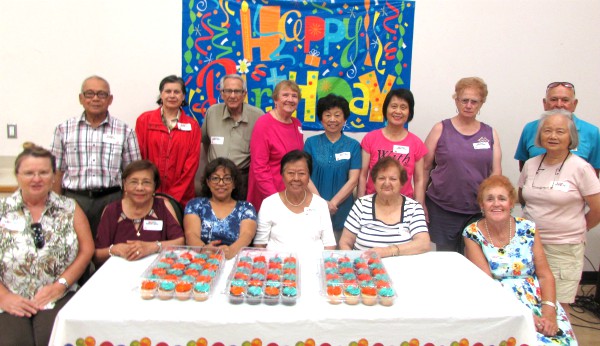 Birthday cupcake celebration at Cypress Senior Center