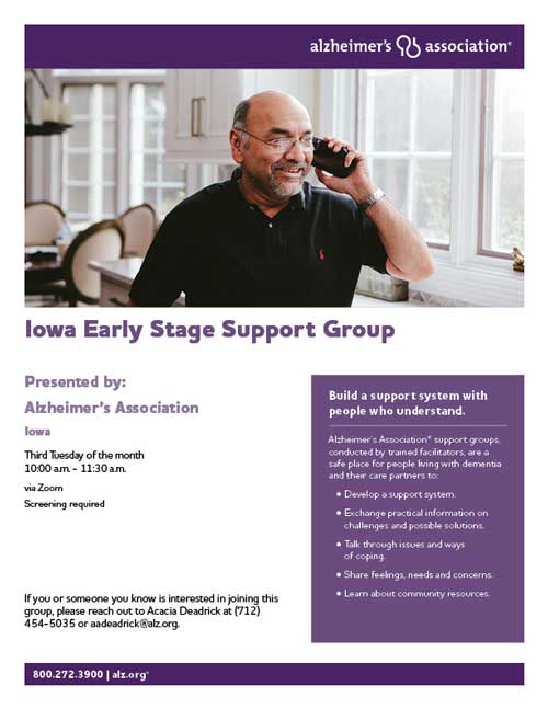 Alzheimer's support group flyer