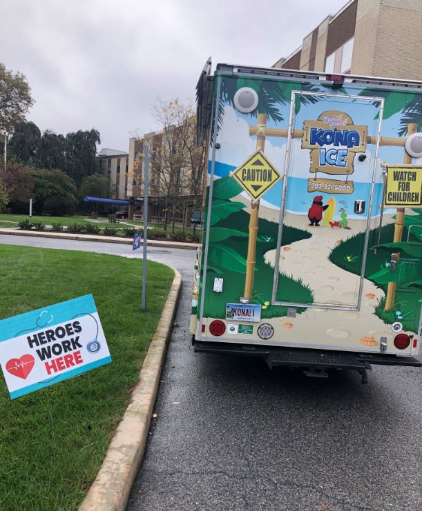 Right at Home Westchester, NY brings the kona ice truck to St. Cabrini Nursing Home in Dobbs Ferry, NY