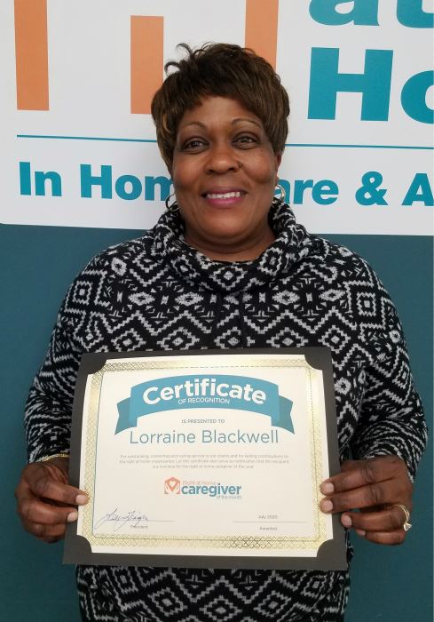 Lorraine Blackwell Right at Home Westchester, NY Caregiver of the Month - July 2020