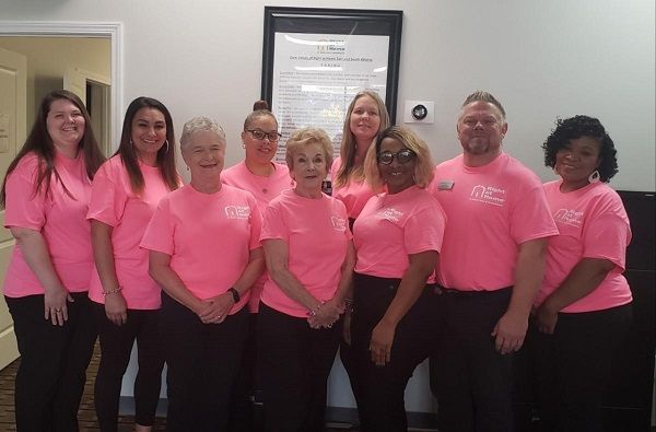 office photo pink for breast cancer awareness