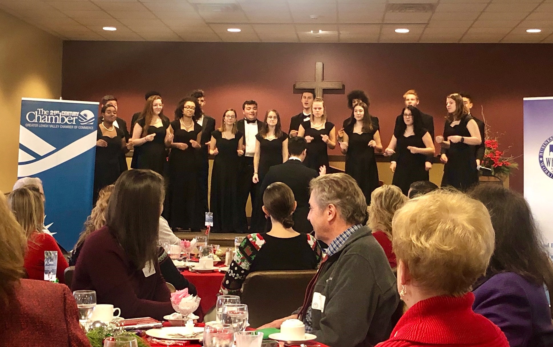 The holiday luncheon choir