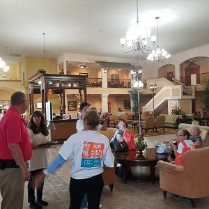 Enjoying snacks at Kings Point Delray Beach community during 2018 Active Adult Walk