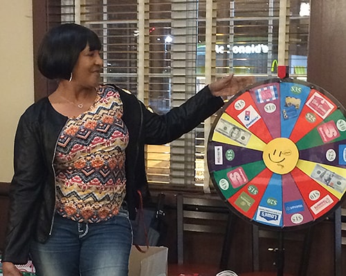 caregiver spinning award wheel