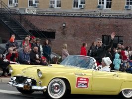 Gary Sprinkle from NBC Charlotte Riding In Car at Belmont Christmas Parade