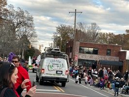 Crowd Lining the Streets of Downtown Belmont NC During 2018 Christmas Parade